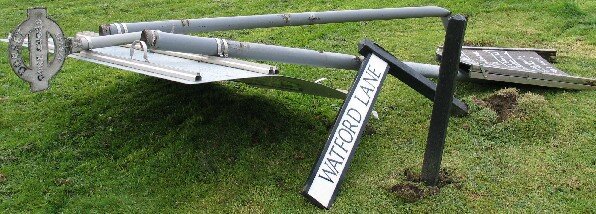 Gore Cross signs knocked over